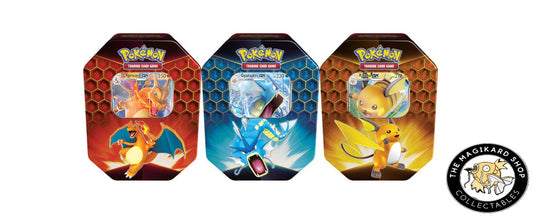 Pokemon TCG Hidden Fates Tin Charizard Gyrados Raichu Set of 3